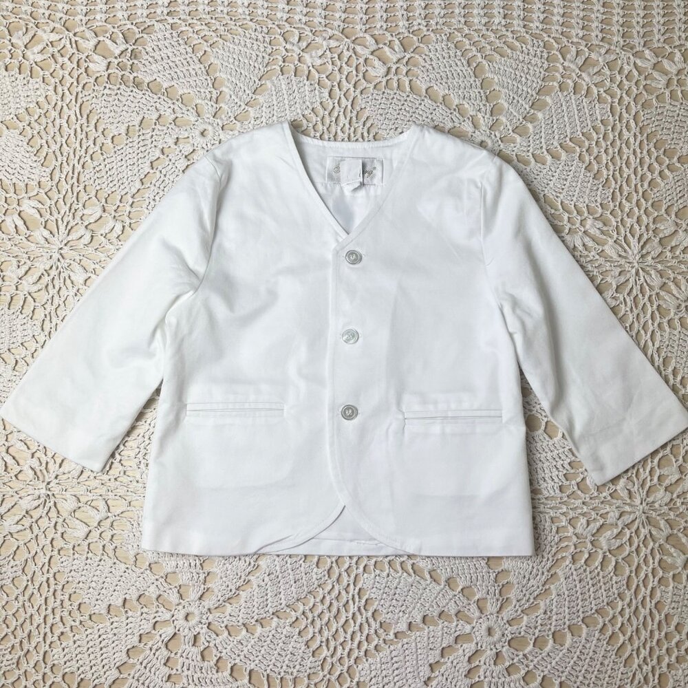 Strasburg Baby Boy 24 Months Classic White Boutique Blazer Jacket